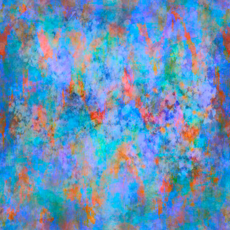 Abstract multicolor layered painted seamless background Wavy zigzag scribbles Modern blur camouflage fabric and wallpaper patternの写真素材
