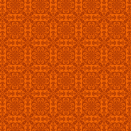Abstract geometric monochrome lace fabric pattern Simple geometric openwork orange background Fashion trend Decorative holiday design, decorationの写真素材