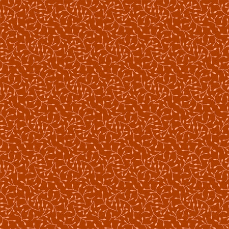 Simple botanical fabric and paper pattern Small modest light leaves isolated on an orange brown background Rustical, Cottage dÃ©cor, Farmhouse, Country, Retro, Vintage style Ditsy girl dress printの写真素材