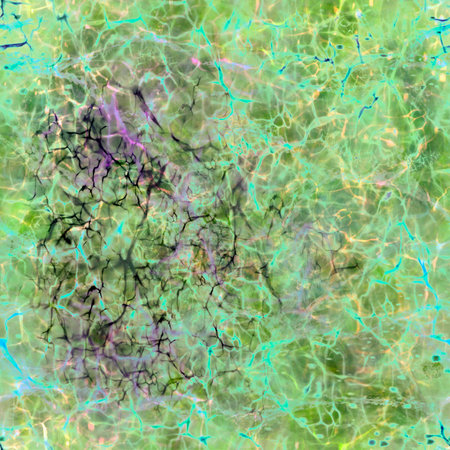 Green spring summer natural shades Abstract blurred layered colorful seamless pattern Mixed transparent painted blots, smudges, smudges, splashes and streaks Wall paint, art print, web designの写真素材