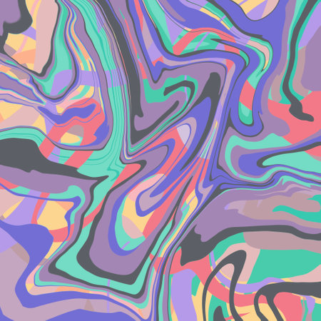 Fantasy pastel muted multicolor layered marble texture with wavy curved transparent stripes Liquid swirl and fill effect Dynamic wavy curved stripes and lines Liquid swirl and fill effect Intuitive artworkの写真素材
