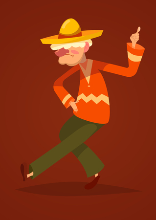 Old man character design. Isolated illustrationのイラスト素材