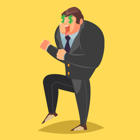 Businessman screaming. Cartoon character illustrationのイラスト素材