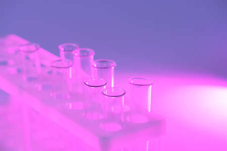 Medical glass test tubes for taking analyzes. The concept of vaccination or preventive treatment of injection diseases.の写真素材