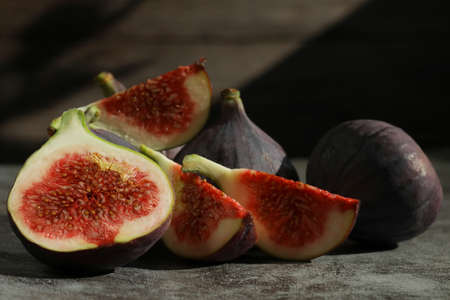 figs fruit on the gray backgroundの写真素材