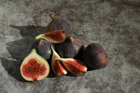 figs fruit on the gray backgroundの写真素材