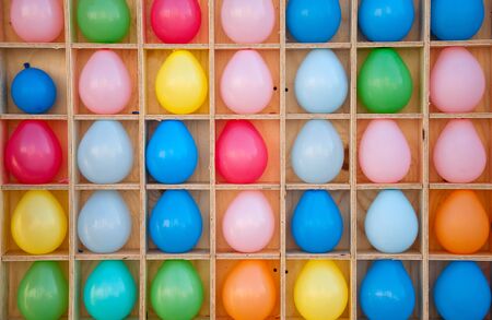 Balloons on the standの写真素材
