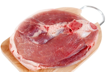Pork meat on cutting boardの写真素材