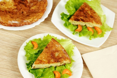 Spanish national dish - tortillaの写真素材