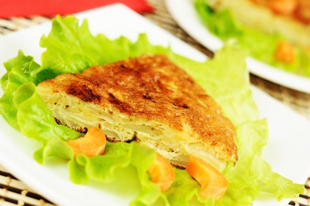 Spanish national dish - tortillaの写真素材