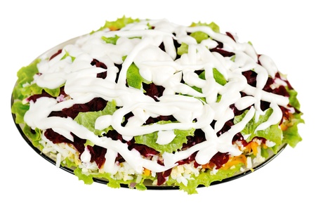 Salad with herring and vegetablesの写真素材