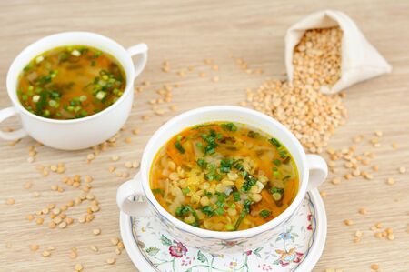 A delicious pea soup  home cookingの写真素材