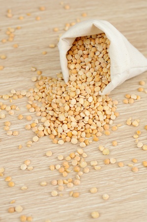 Raw peas fray from the bagの写真素材