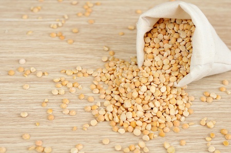 Raw peas fray from the bagの写真素材