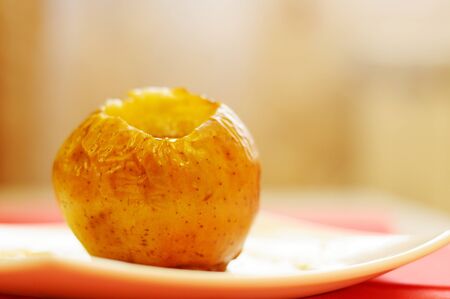 Baked apples with honeyの写真素材