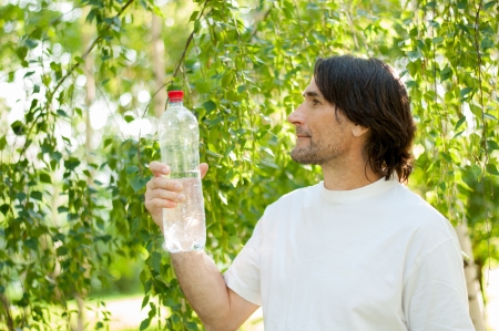 Middle-aged man in a parkの写真素材