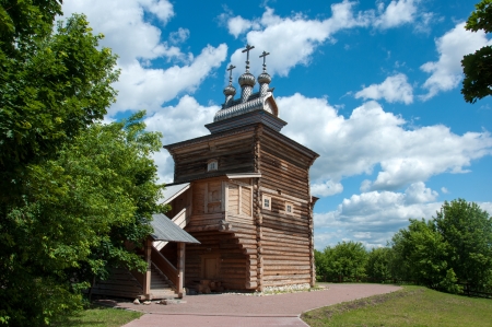 The wooden church of the 17th century in Moscow, Russiaの写真素材