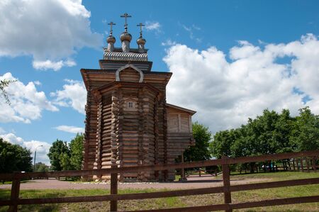 The wooden church of the 17th century in Moscow, Russiaの写真素材