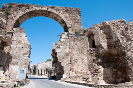 The ruins of the ancient city of Side in Turkeyのeditorial素材