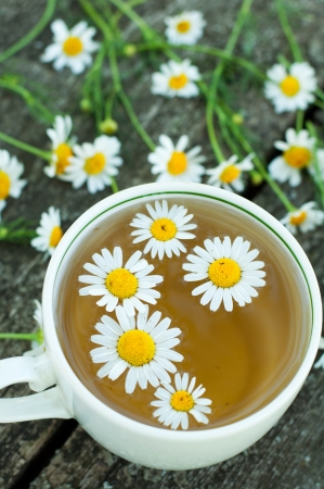 Herbal tea of chamomile flowersの写真素材