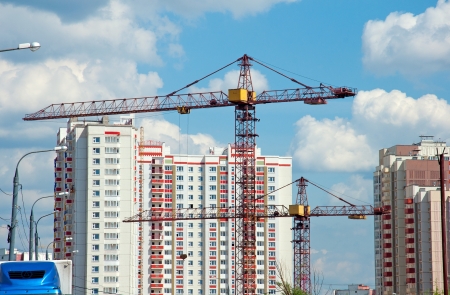 The construction of modern residential buildingのeditorial素材