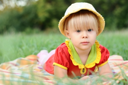 Little girl 2.5 years in natureの写真素材