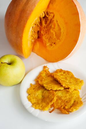Delicious homemade pumpkin pancakesの写真素材