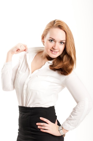 woman on a light backgroundの写真素材