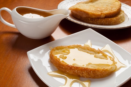 Delicious toast with honeyの写真素材