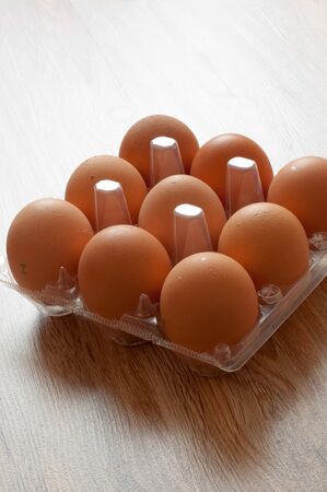 Brown chicken egg packaging
