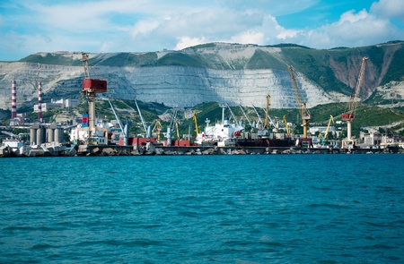 Cargo port at Novorossiysk. Russiaの写真素材