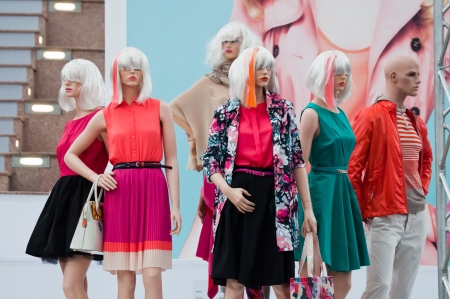 Mannequins in fashionable clothesの写真素材