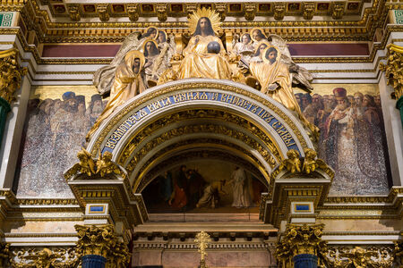 SAINT PETERSBURG, RUSSIA - September 10, 2013. Inside Saint Isaac Cathedral absolutely decorated...