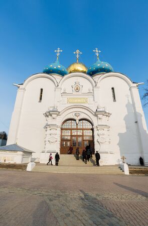 Sergiev Posad, Russia - March 28, 2015. The great Trinity monastery in Sergiyev Posad near Moscow. Golden Ring of Russiaのeditorial素材