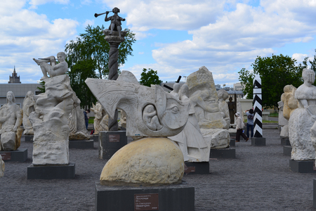 Moscow, Russia, May, 12,2015, Muzeon Park in the center of the city, a place of walks and sculptures since the Soviet Union and contemporaryのeditorial素材
