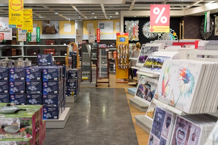 MOSCOW, RUSSIA - 24.09.2015. The interior of the shop Hoff - one of the largest Russian furniture networkのeditorial素材