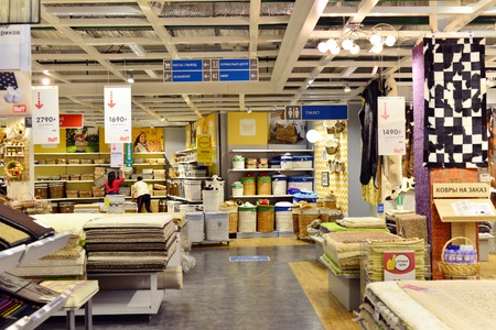 MOSCOW, RUSSIA - 24.09.2015. The interior of the shop Hoff - one of the largest Russian furniture...
