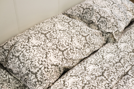 Pillows on the bed in the bedroom