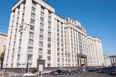 MOSCOW, RUSSIA - 21.09.2015. The State Duma of the Russian Federationのeditorial素材