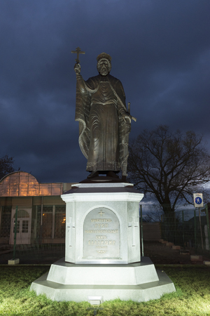 VLADIMIR, RUSSIA -05.11.2015. The monument Duke Vladimir, founder of the city and the Baptist of Russiaのeditorial素材