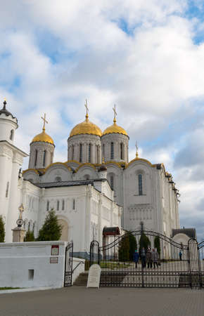 VLADIMIR, RUSSIA -05.11.2015. Uspensky Cathedral - UNESCO World Heritage Site. A Golden Ring  travel.のeditorial素材
