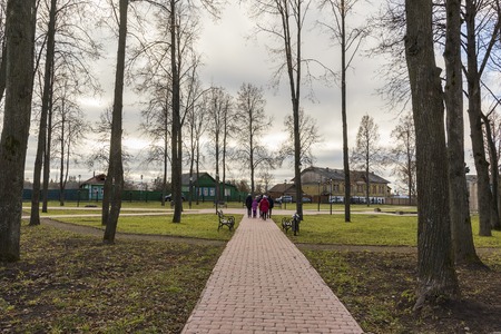Suzdal, Russia -06.11.2015. Square in front of St. Euthymius monastery at Suzdal was built the 16th century. Golden Ring of Russia Travelのeditorial素材