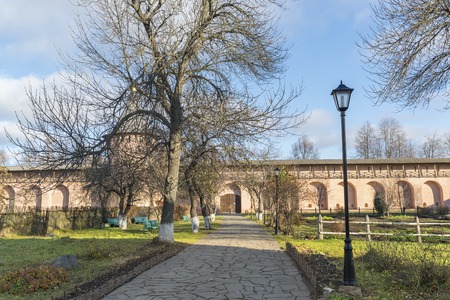 Suzdal, Russia -06.11.2015. Square in front of St. Euthymius monastery at Suzdal was built the 16th century. Golden Ring of Russia Travelのeditorial素材