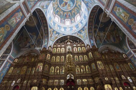 The iconostasis in the Cathedral of St. Alexander Nevsky in Nizhny Novgorod, Russia. 19th centuryの写真素材
