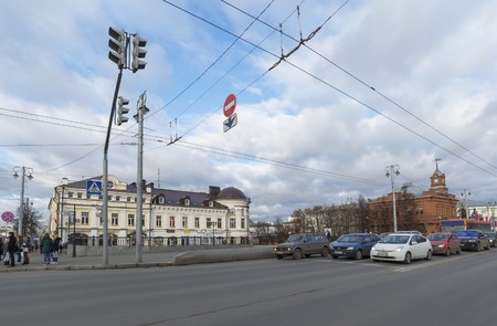 VLADIMIR, RUSSIA -05.11.2015. Bolshaya Moskovskaya Street - Historic downtownのeditorial素材