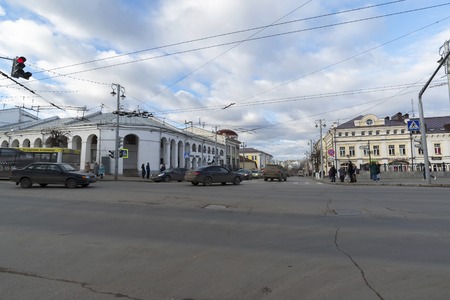 VLADIMIR, RUSSIA -05.11.2015. A Bolshaya Moskovskaya Street - Historic downtownのeditorial素材