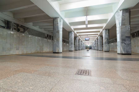 Nizhny Novgorod, RUSSIA - November 02.2015. The interior of the subway station Avtozavodskayaのeditorial素材