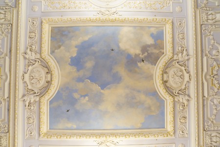 Nizhny Novgorod, Russia - 03.11.2015. The ceiling in the Ballroom in the museum estate of...