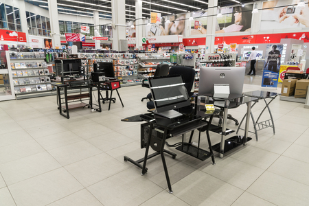 Khimki, Russia - February 13. 2016. Interior Eldorado is a large chain stores selling electronicsのeditorial素材
