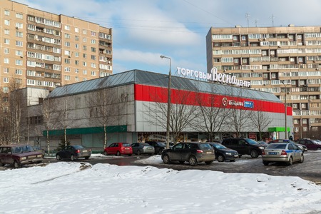 Zelenograd, Russia - February 20, 2016. Large chain stores Pyaterochka products in a shopping center Vesnaのeditorial素材
